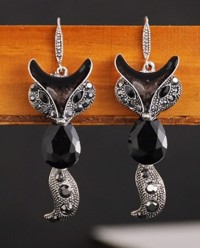 Øreringe - Den snedige ræv, sort